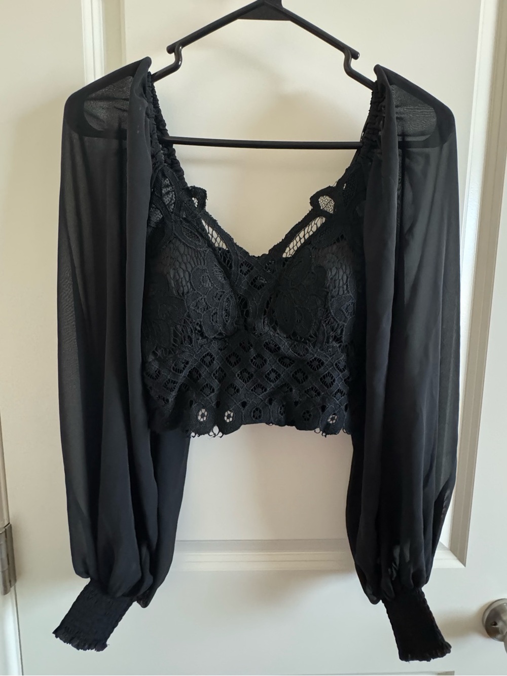 Vici Black Lace Crop Top